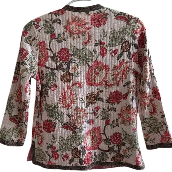 Quilted Reversible Jacket Pink Print M - Picture 3 of 5